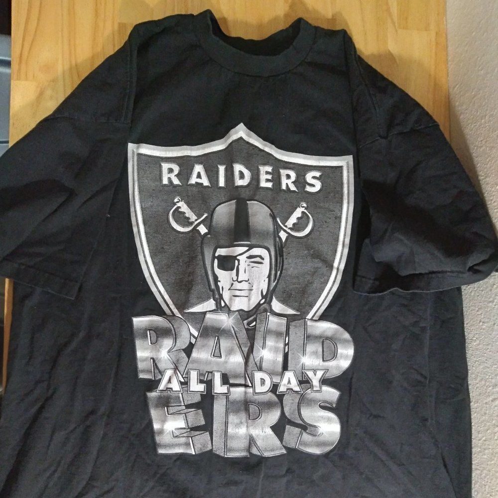 Vintage Oakland Raiders All Day NFL Logo T-Shirt